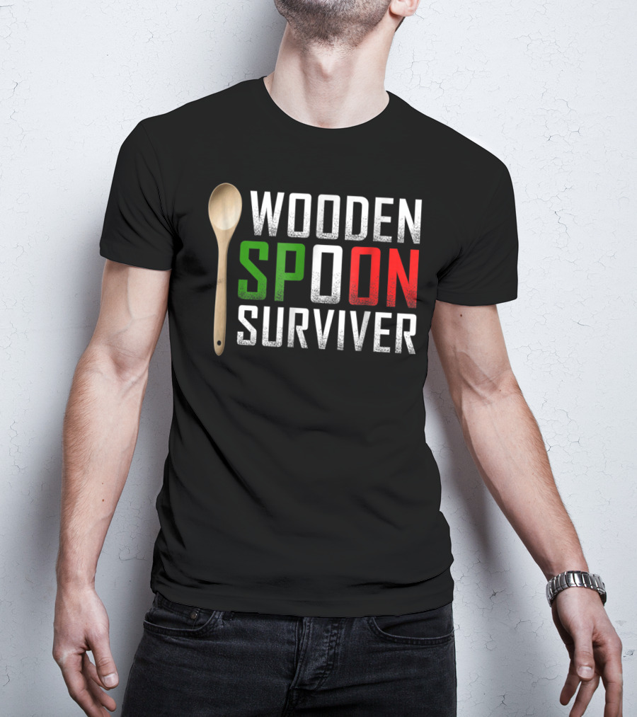 Wooden Spoon Survivor Green Red T-Shirt