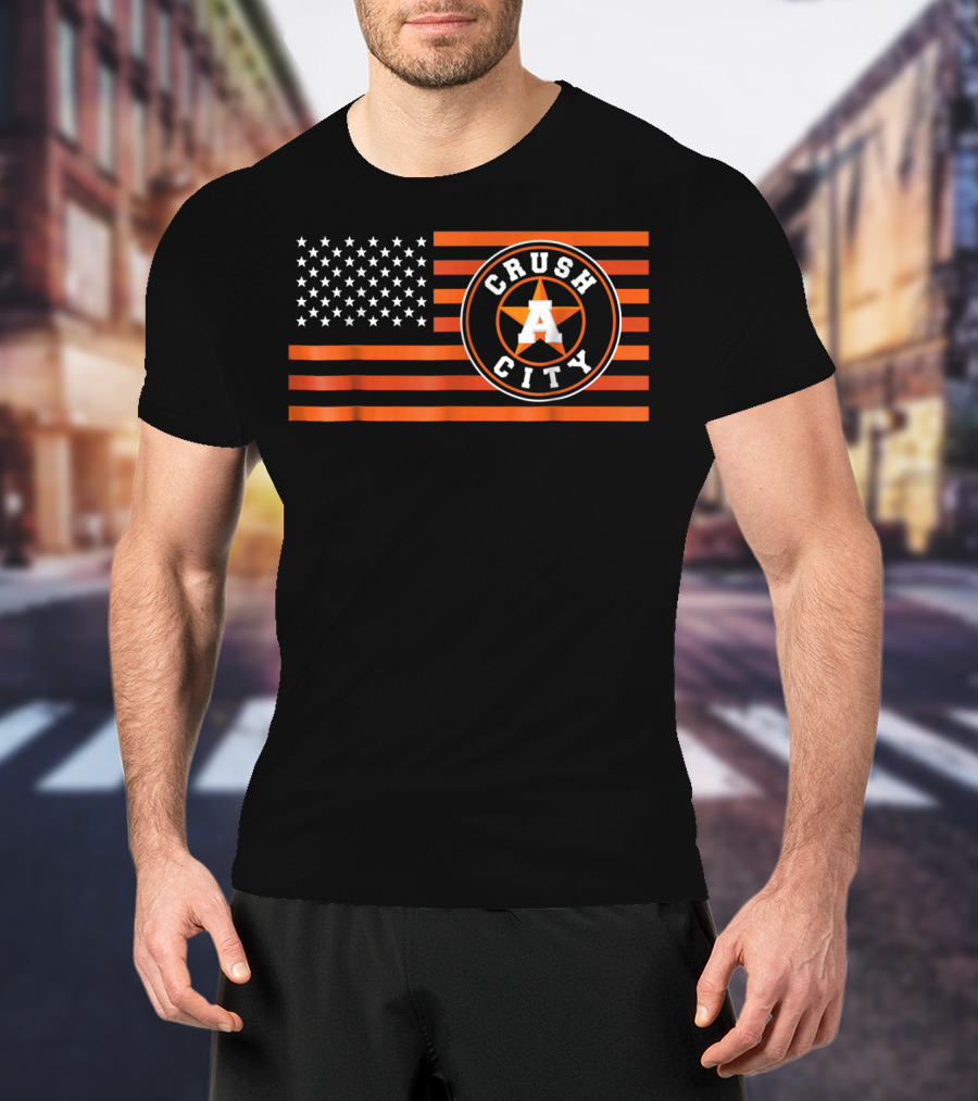 Houston Crush City Baseball Flag H Town Novelty T-Shirt