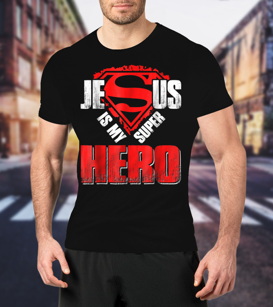 Jesus Is My Super Hero Superman Shield T-Shirt