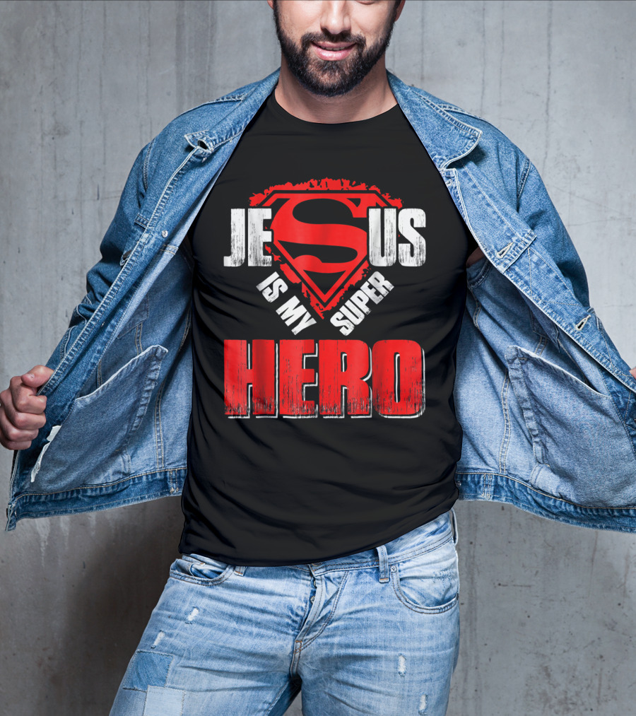 Jesus Is My Super Hero Superman Shield T-Shirt