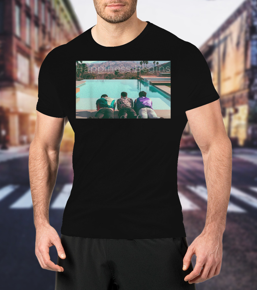 Jonas Brothers Happiness Begins Poolside Album Cover T-Shirt