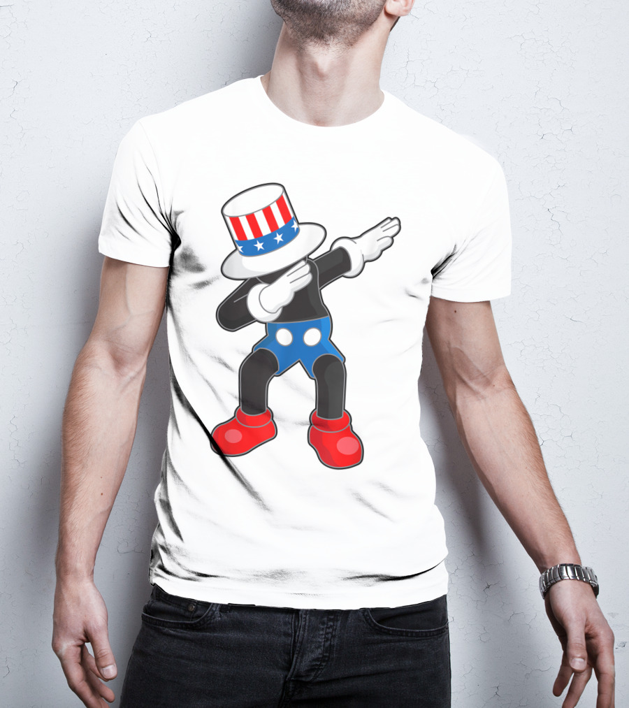 Kaws Mick Mouse Dab Dance Uncle Sam Hat T-Shirt