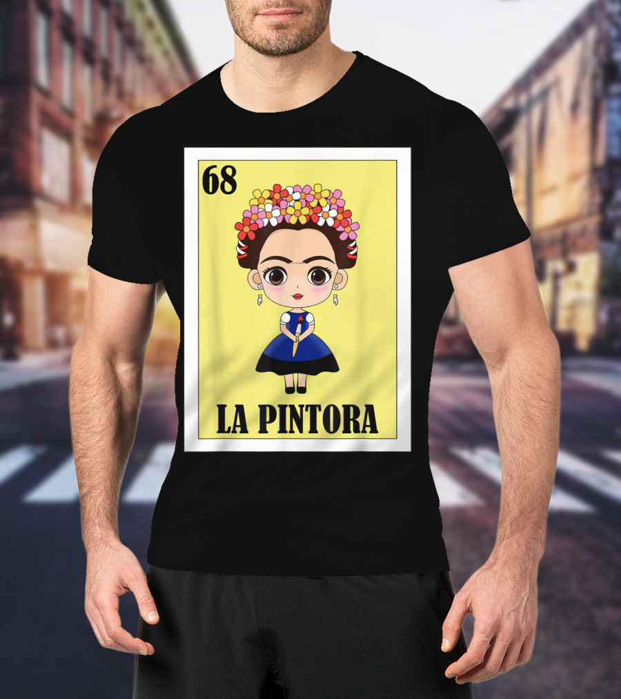Loteria 68 La Pintora Mexican Graphic Icon T-Shirt
