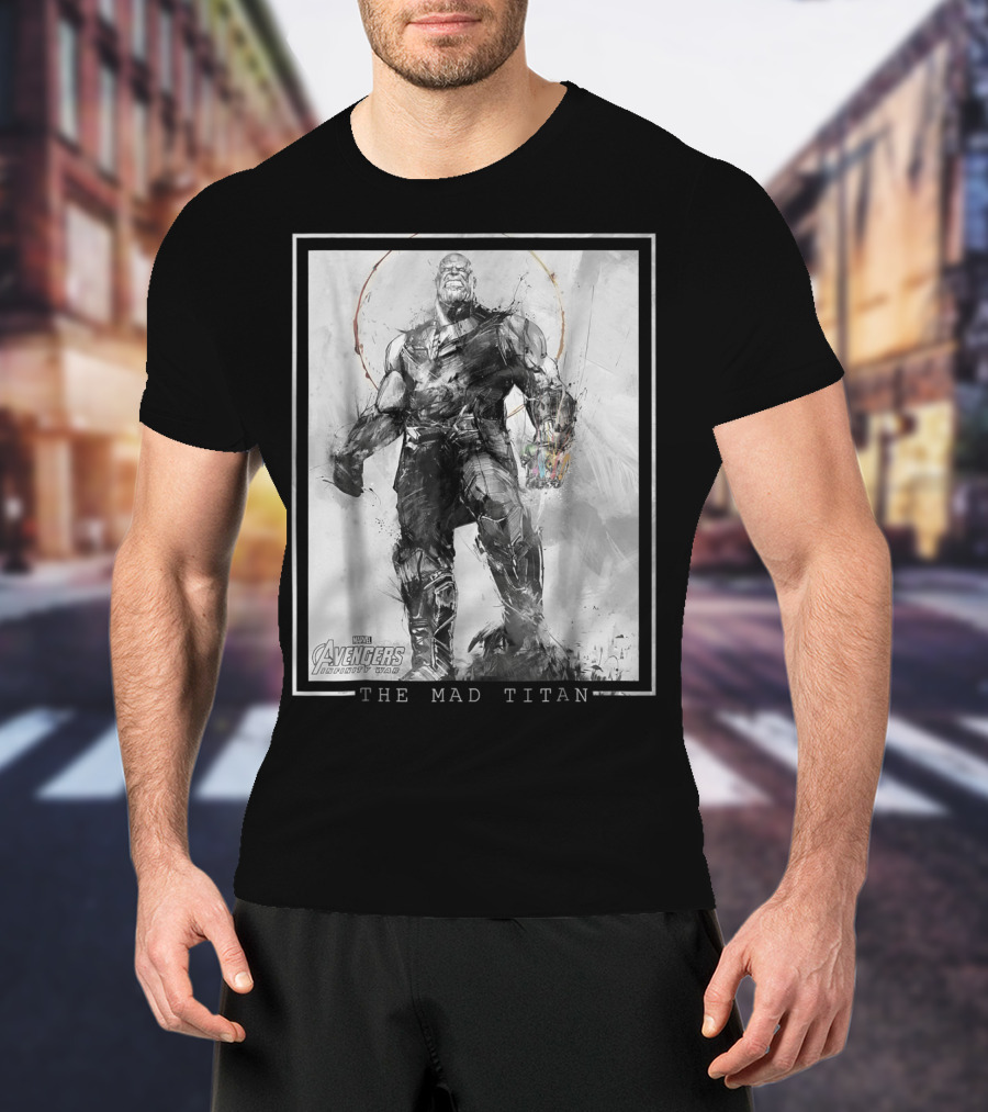Marvel Avengers Infinity War Thanos The Mad Titan Sketch T-Shirt