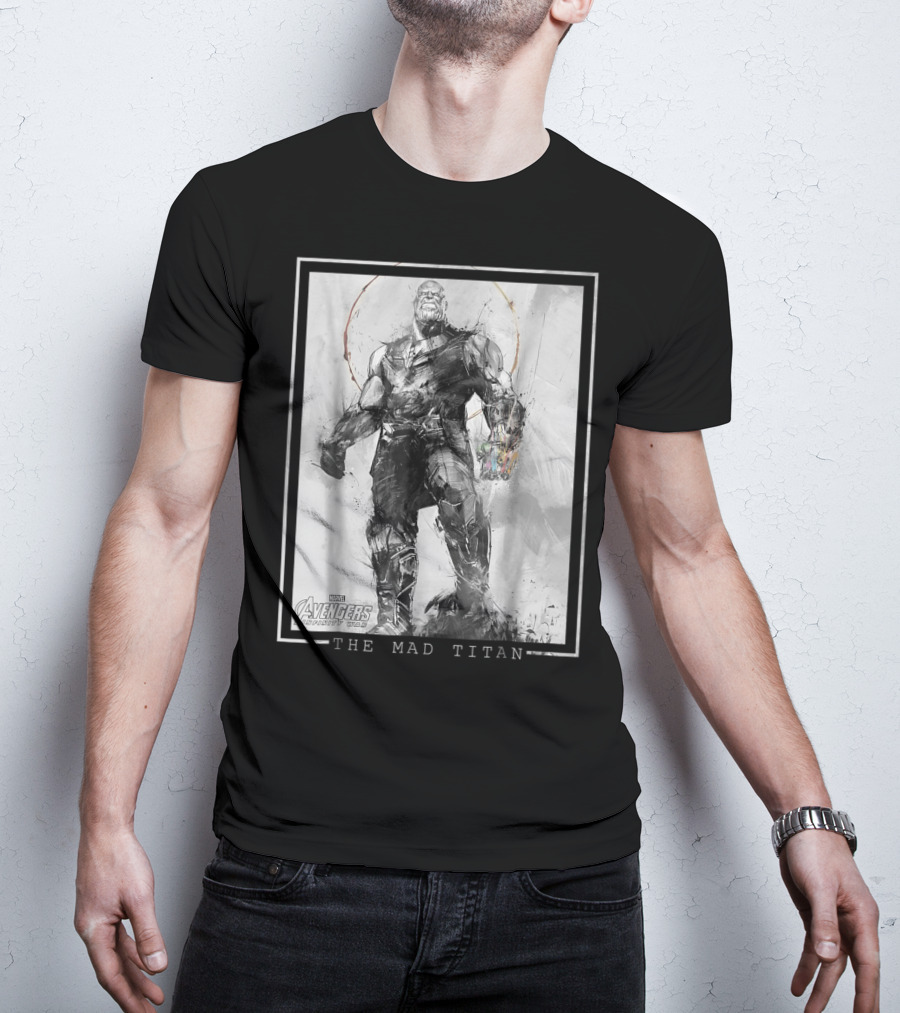 Marvel Avengers Infinity War Thanos The Mad Titan Sketch T-Shirt