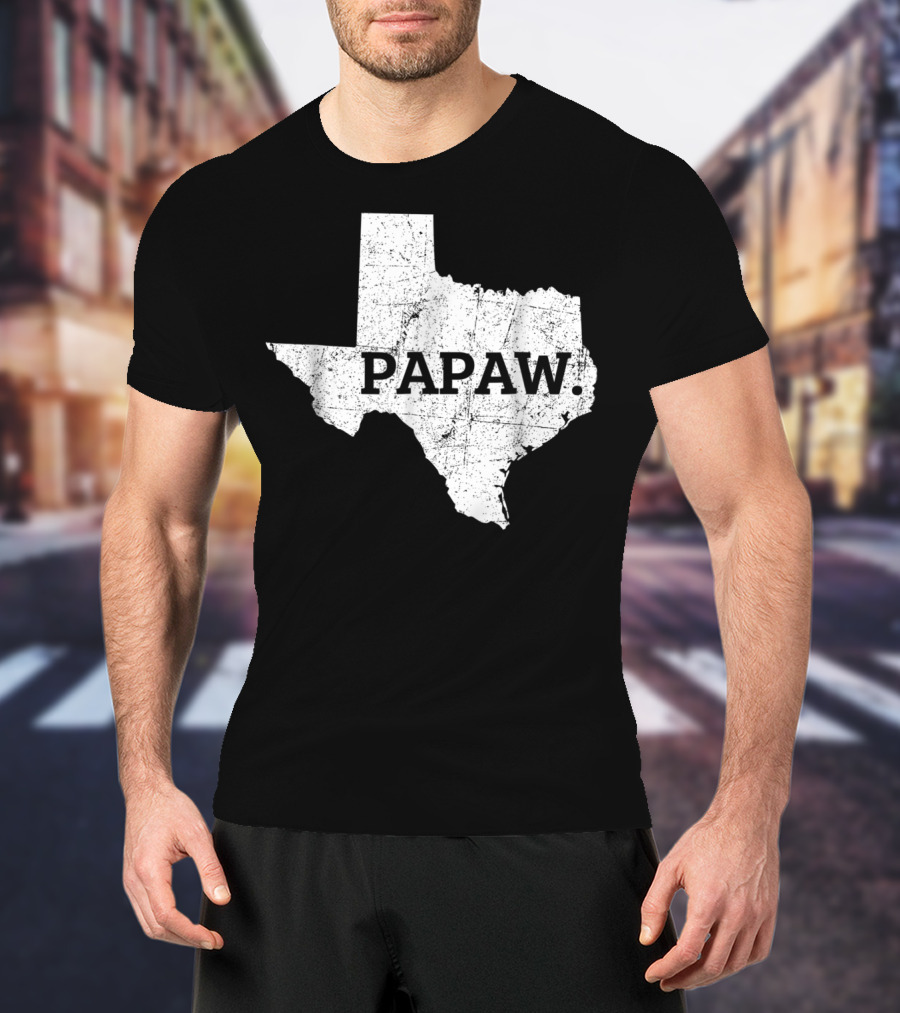 Papaw Texas Grandpa Map Outline T-Shirt