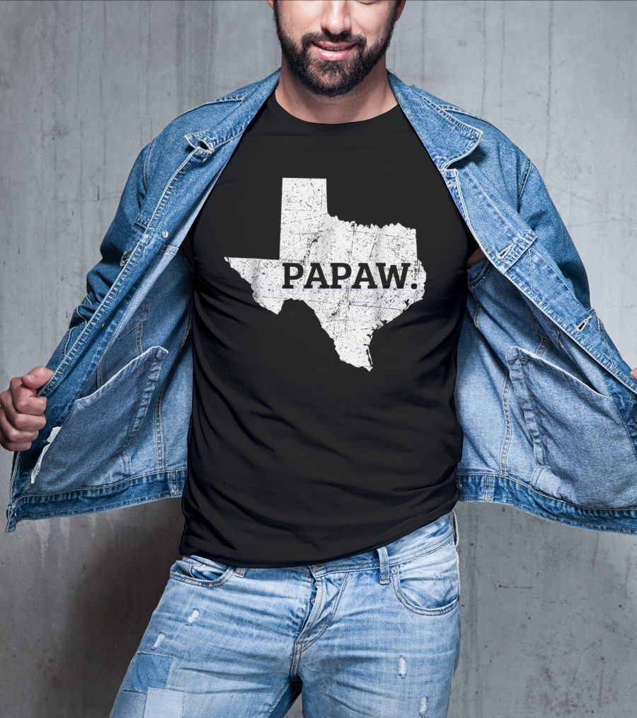 Papaw Texas Grandpa Map Outline T-Shirt
