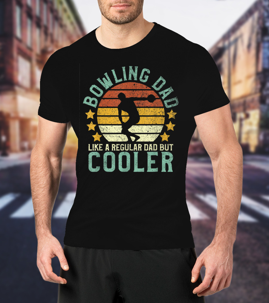 Bowling Dad Like A Regular Dad But Cooler Father's Day Vintage T-Shirt