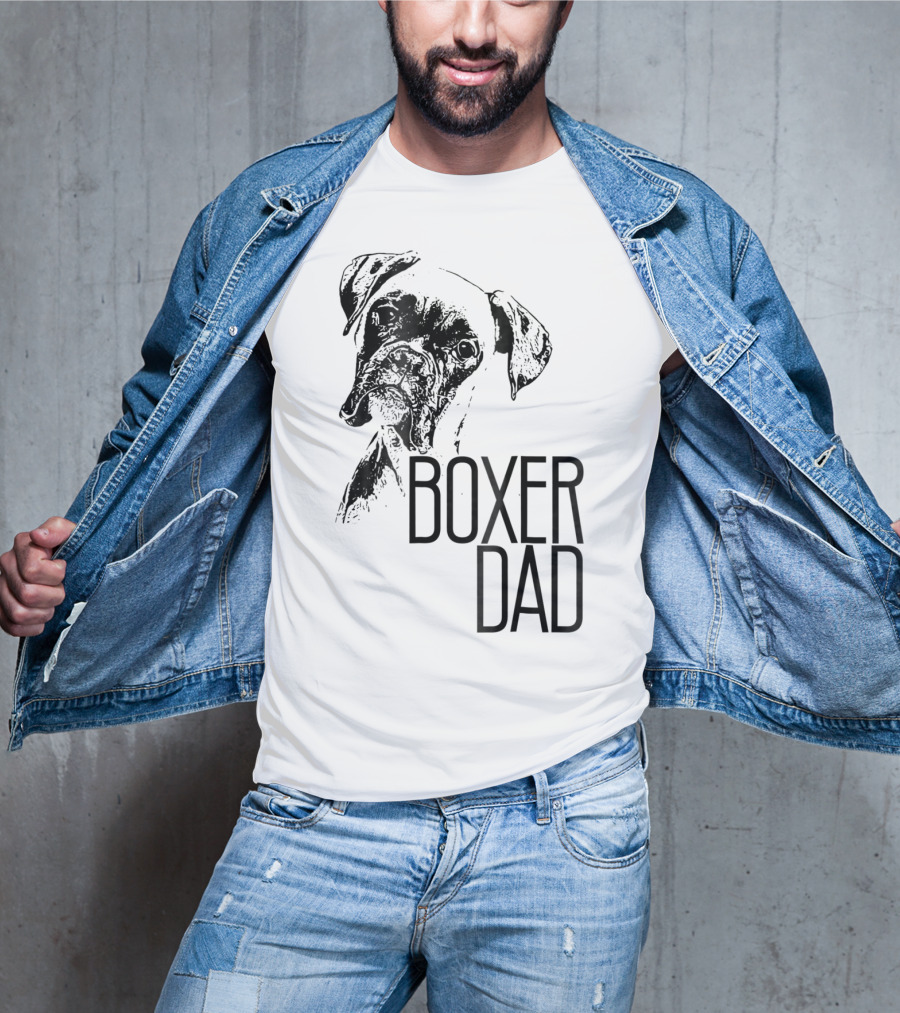 Boxer Dad Dog Face Dog Lovers Mens Boxer T-Shirt
