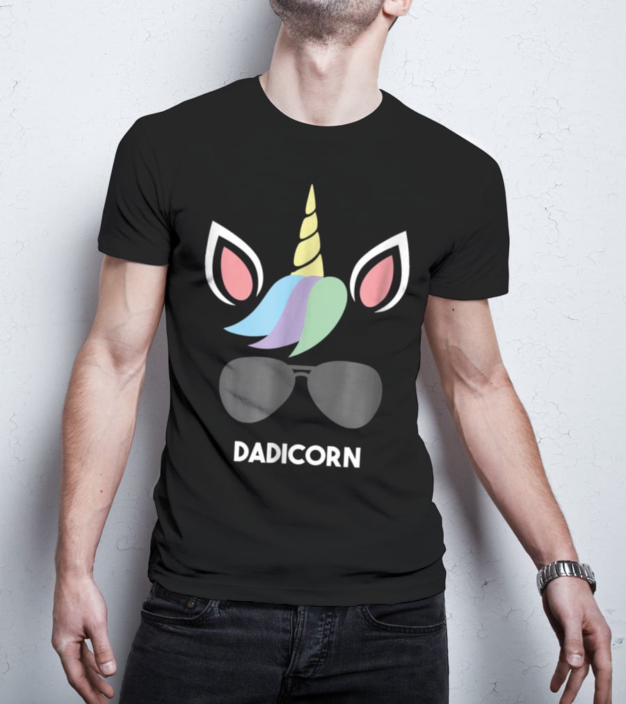 Dadicorn Funny Unicorn Best Dad Father Mens T-Shirt