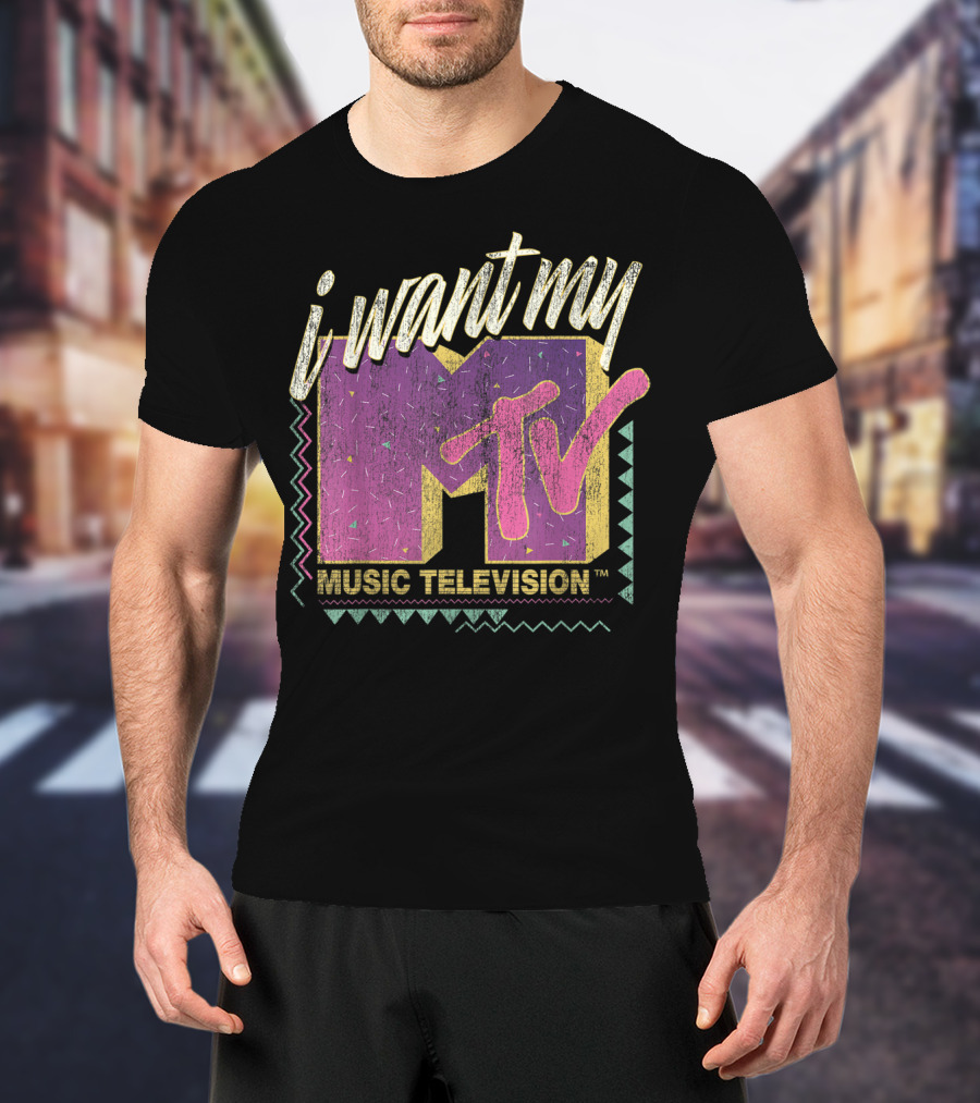 I Want My MTV Music Television Vintage 90's Colorful T-Shirt
