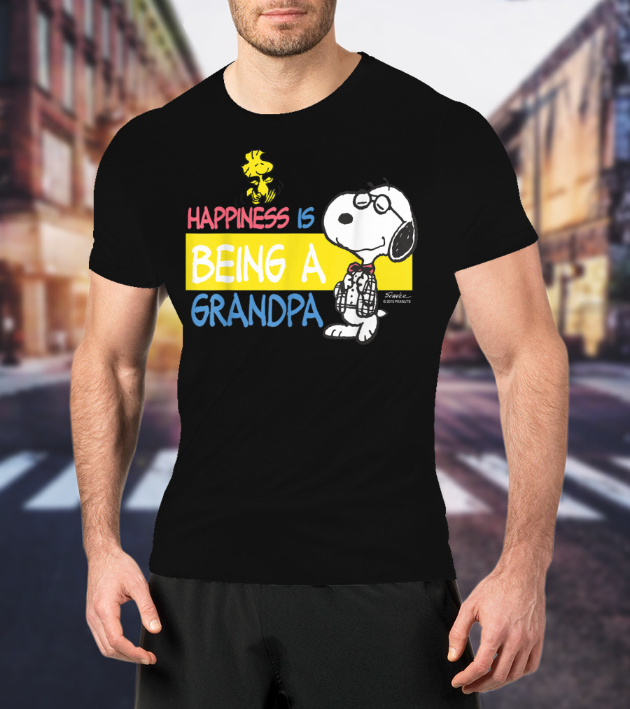 Peanuts Snoopy Happiness Is Being A Grandpa Woodstock T-Shirt