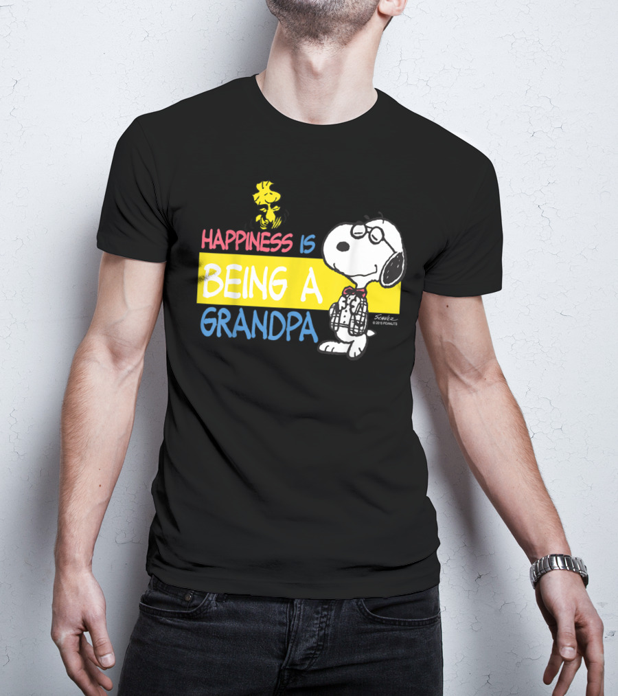 Peanuts Snoopy Happiness Is Being A Grandpa Woodstock T-Shirt