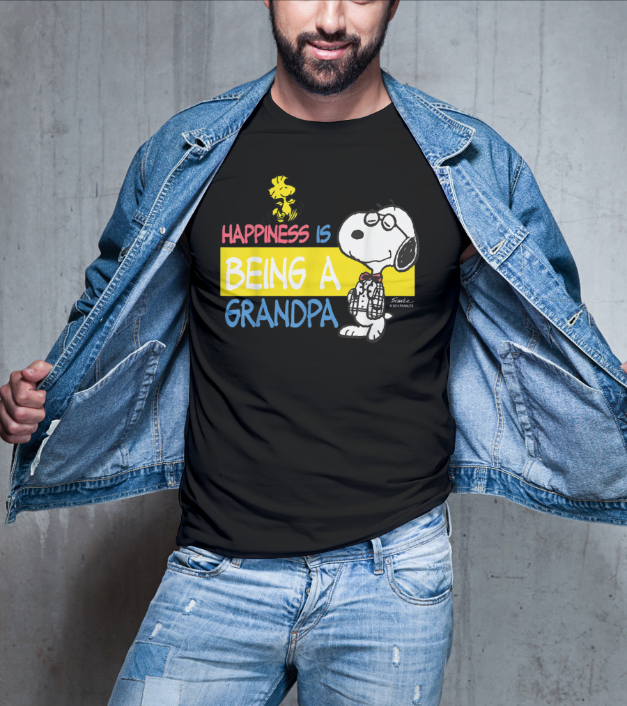 Peanuts Snoopy Happiness Is Being A Grandpa Woodstock T-Shirt