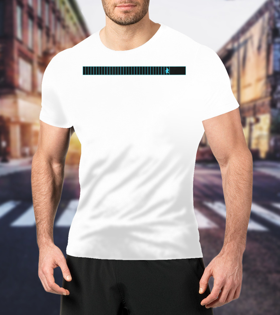 Pac-Man Running Marathon Pixel Human Progress Bar T-Shirt