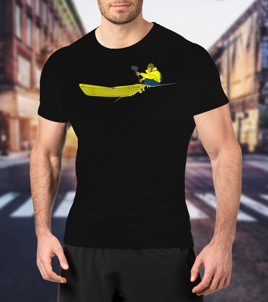 Sea Kayak Ocean Adventure Touring With Yellow Canoe And Paddle T-Shirt