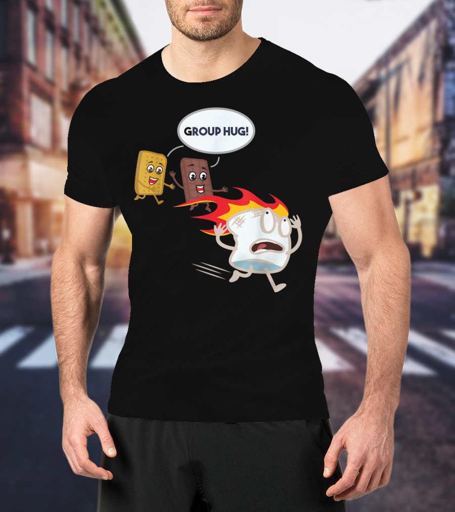 Group Hug S'mores Marshmallow Camping Roastin' T-Shirt
