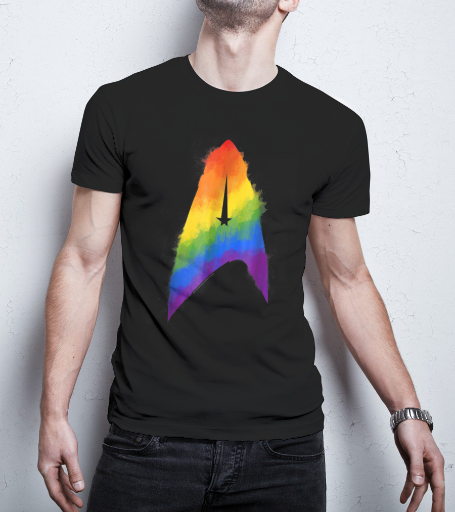 Star Trek Discovery Insignia Rainbow Paint Splash T-Shirt
