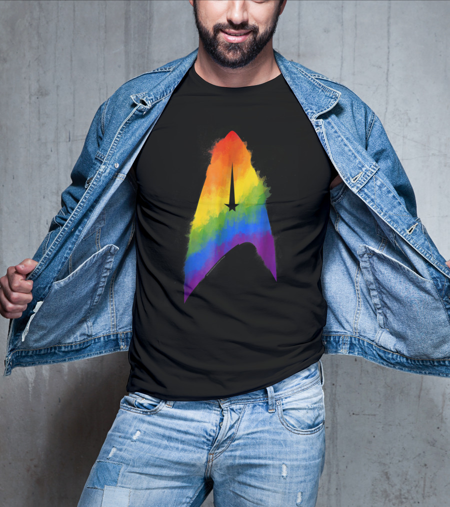 Star Trek Discovery Insignia Rainbow Paint Splash T-Shirt