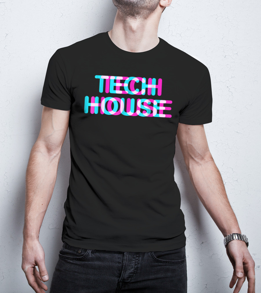 Tech House 3D Discotheque Music Retro Neon T-Shirt