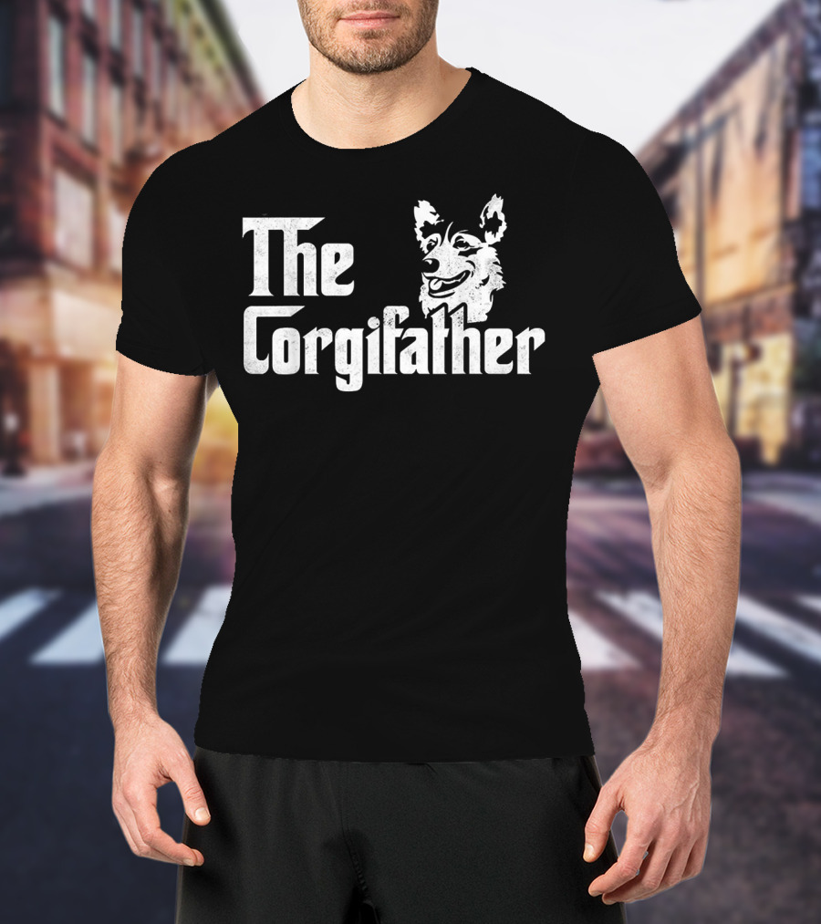 The Dogfather Corgi Dad Iconic T-Shirt