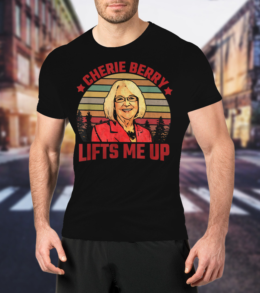Cherie Berry Lifts Me Up Vintage Style Retro Sunset T-Shirt