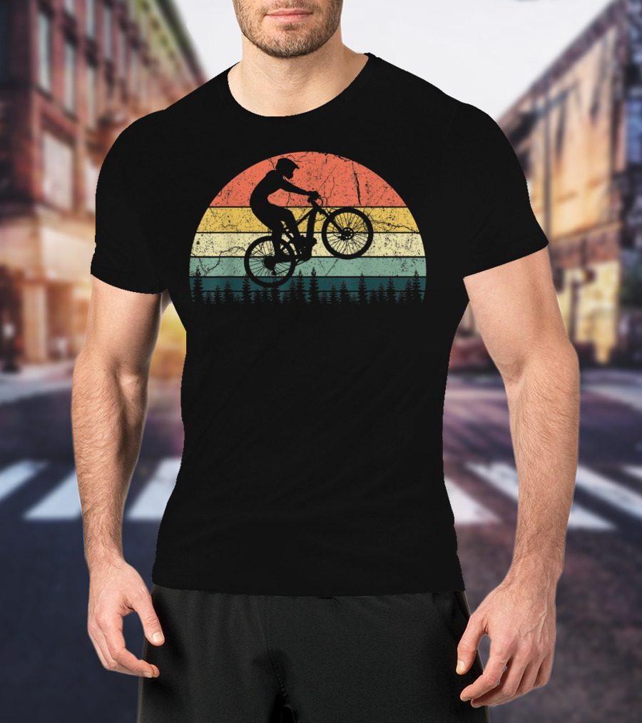 Retro Mountain Bike Enduro Sunset T-Shirt