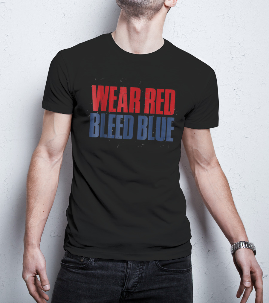 Wear Red Bleed Blue White Sports St Louis T-Shirt