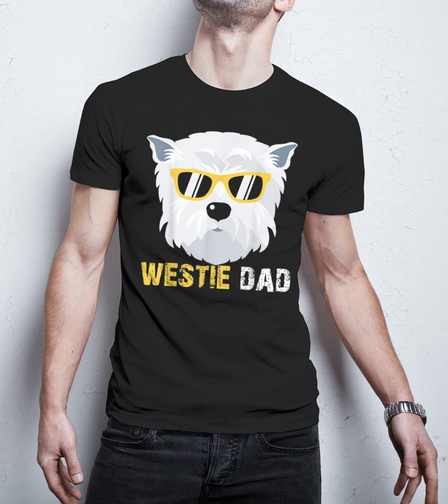 Westie Dad Dog Lovers Cool Sunglasses T-Shirt