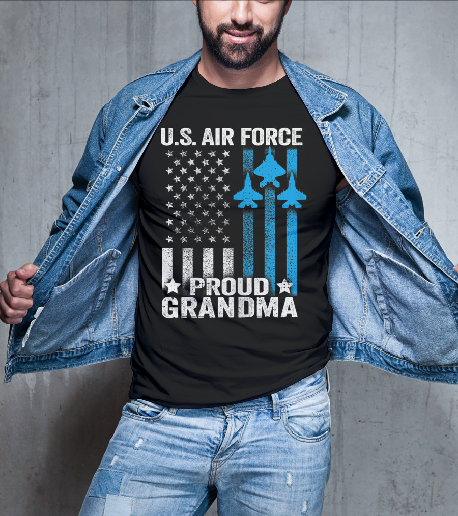 U.S. Air Force Proud Grandma Stars And Jets USAF T-Shirt