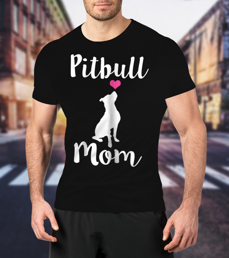 Pitbull Mom Pit Bull Dog Heart T-Shirt