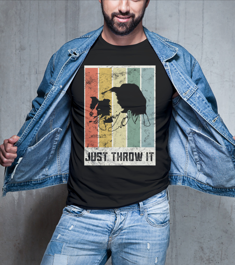 Just Throw It I Love My Border Collie Mom Herd T-Shirt