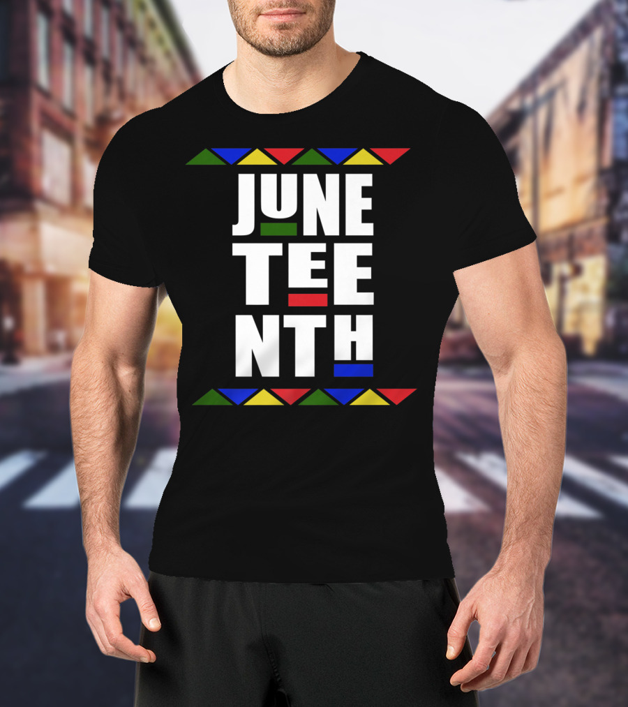Juneteenth Independence Day Celebration Colorful Block Text T-Shirt