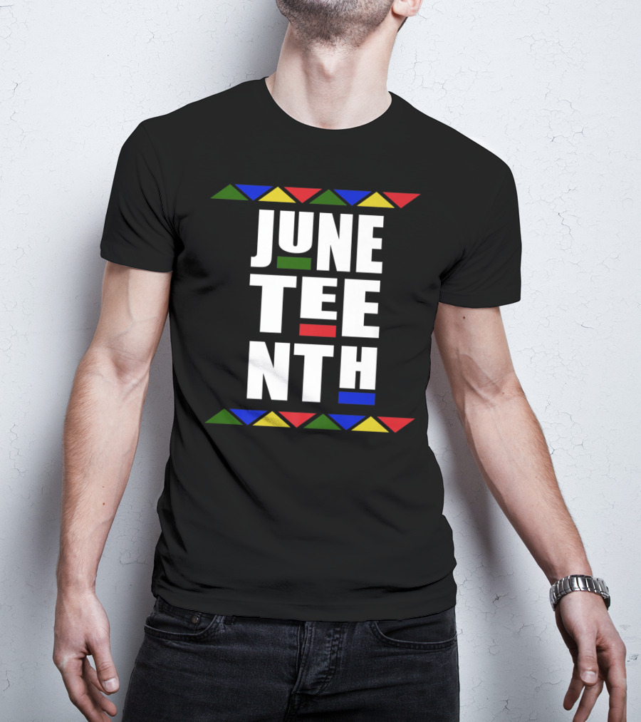 Juneteenth Independence Day Celebration Colorful Block Text T-Shirt