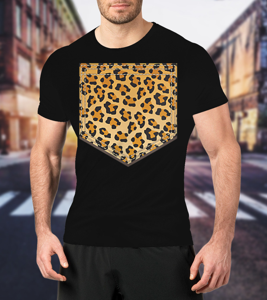 Leopard Print Pocket Cool Animal Lover Cheeta T-Shirt