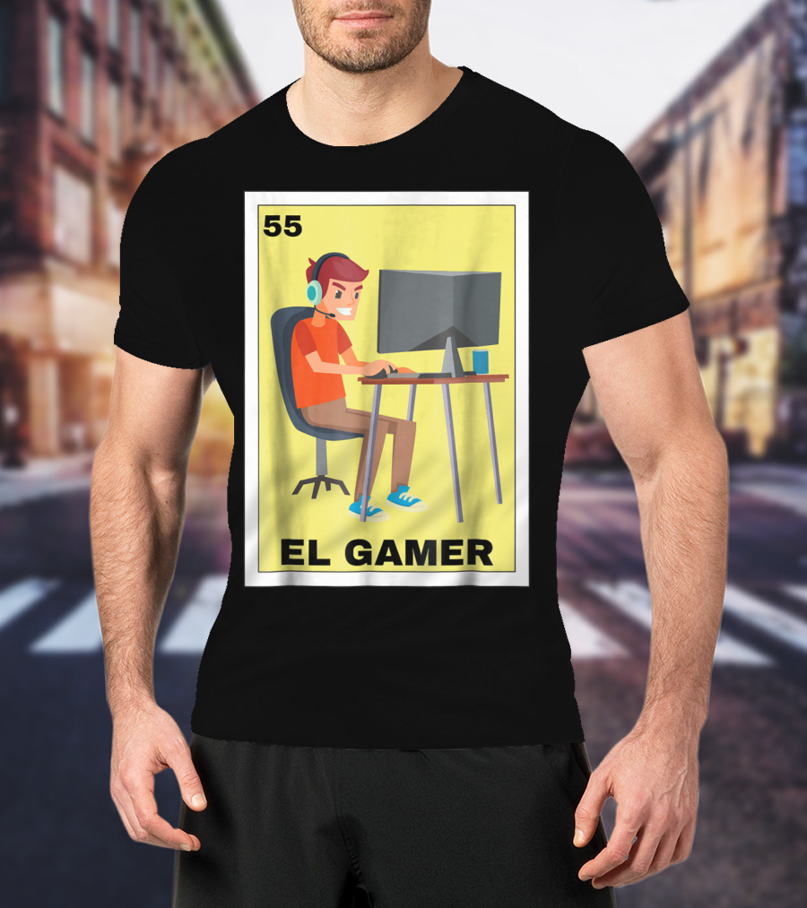55 Loteria El Gamer Mexican Video Game Card T-Shirt