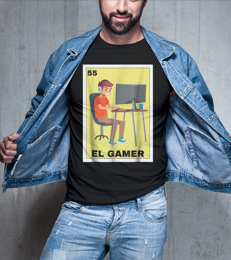 55 Loteria El Gamer Mexican Video Game Card T-Shirt