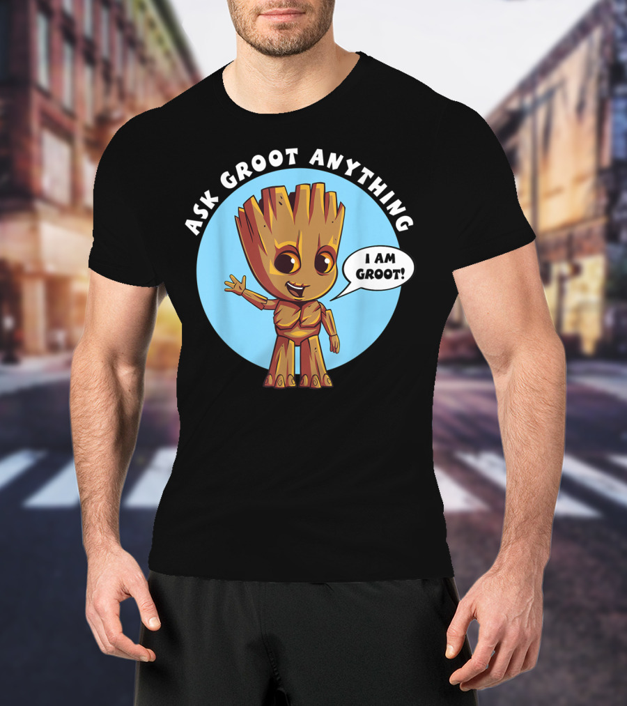 Ask Groot Anything I Am Groot Marvel T-Shirt
