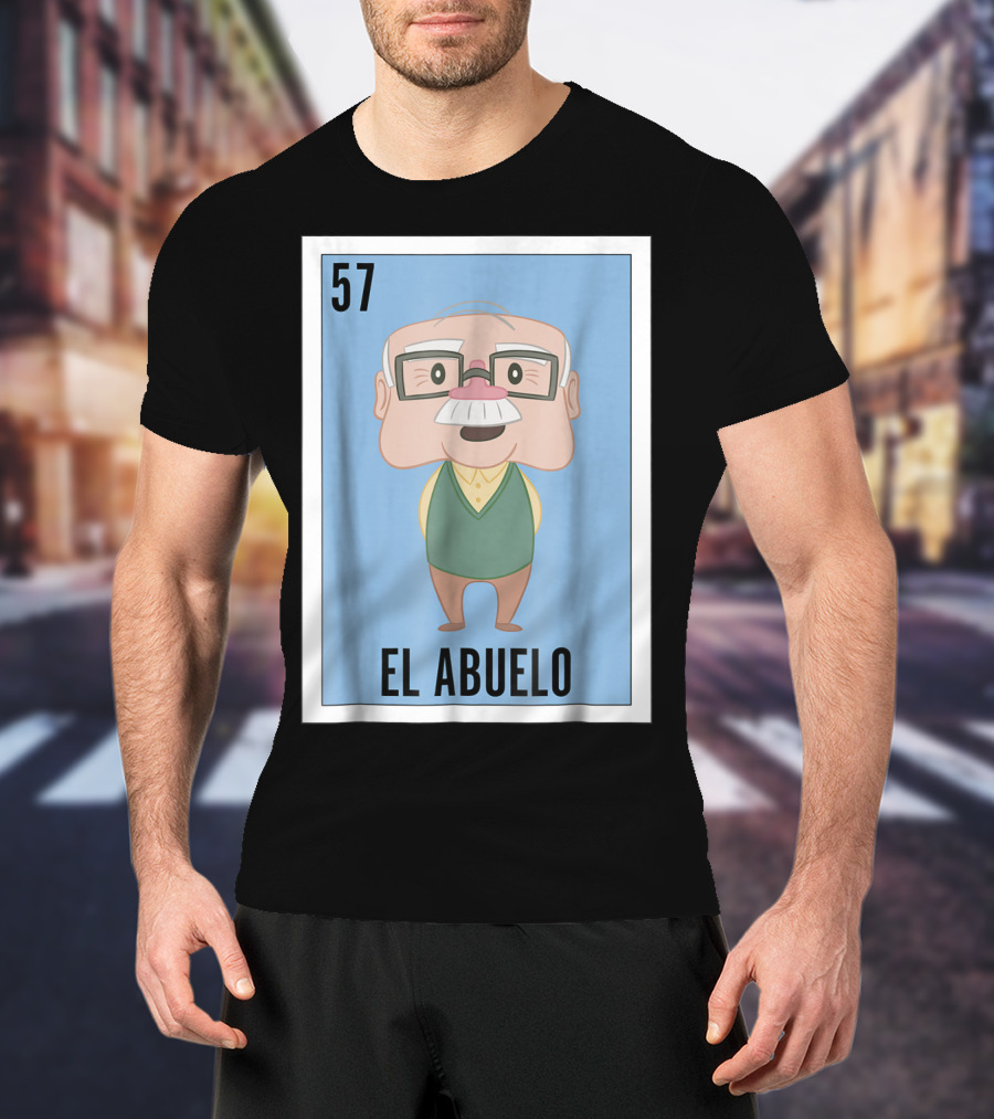 Mens Mexican Loteria El Abuelo 57 T-Shirt