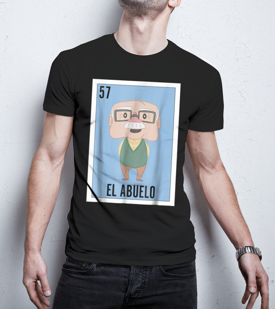 Mens Mexican Loteria El Abuelo 57 T-Shirt