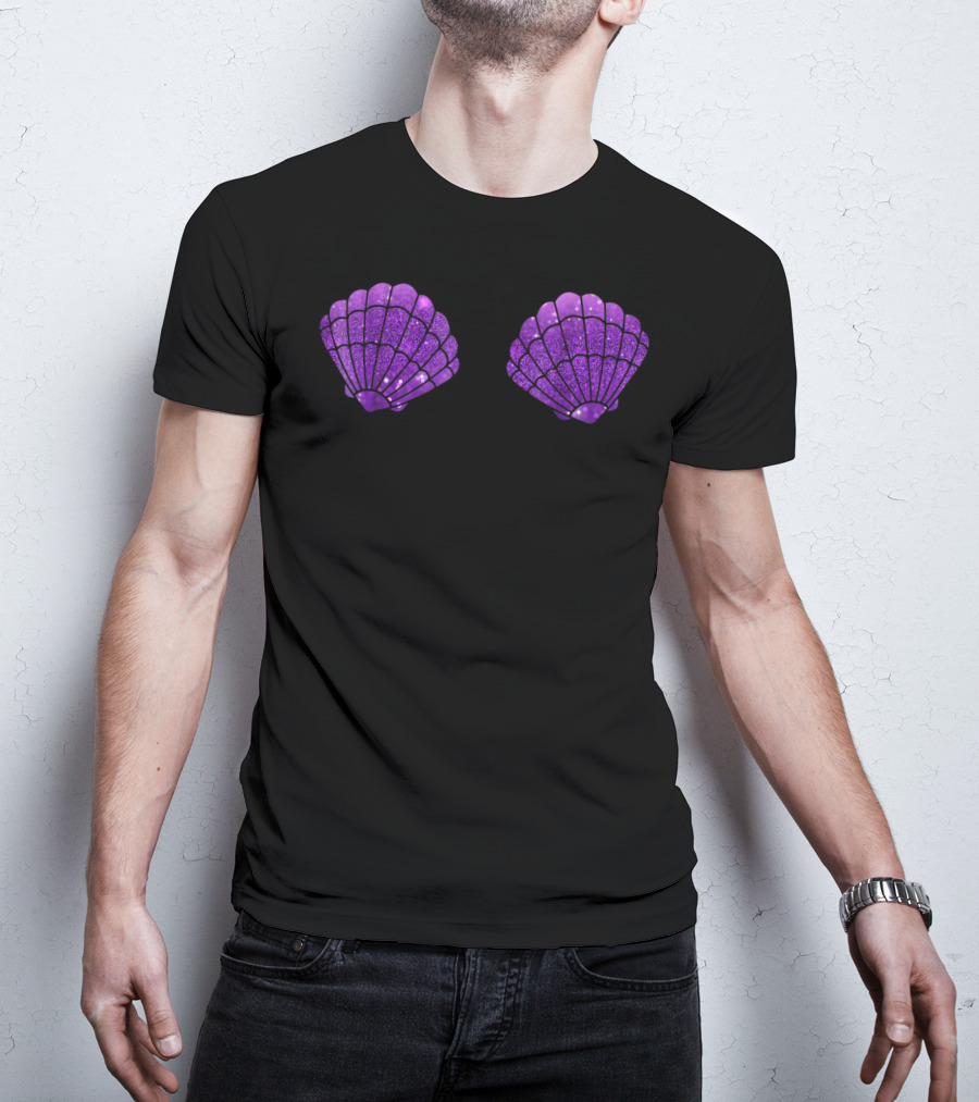Mermaid Festival Seashell Bra Party Purple Shell Top T-Shirt