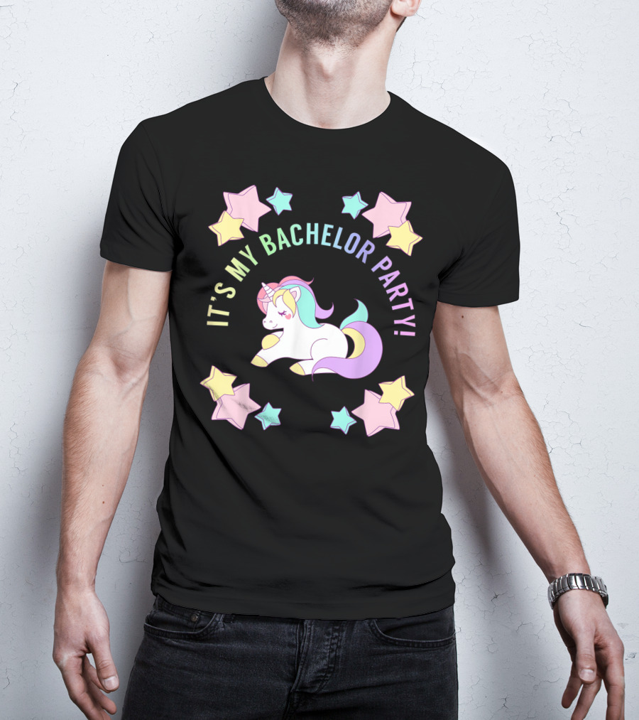 IT'S MY BACHELOR PARTY Unicorn And Stars T-Shirt
