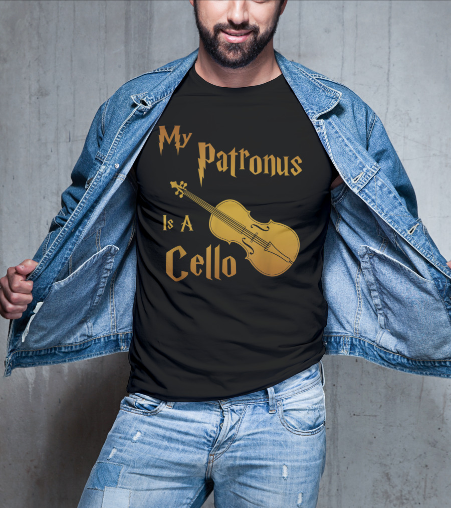My Patronus Is A Cello For Cello Players With Lightning Font Inspired By Fantasy Magic T-Shirt
