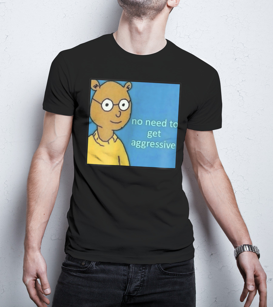 No Need To Get Aggressive Meme Bear Funny Aesthetic T-Shirt