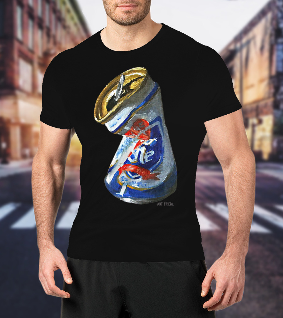 Pabst Blue Ribbon Crushed Beer Can T-Shirt