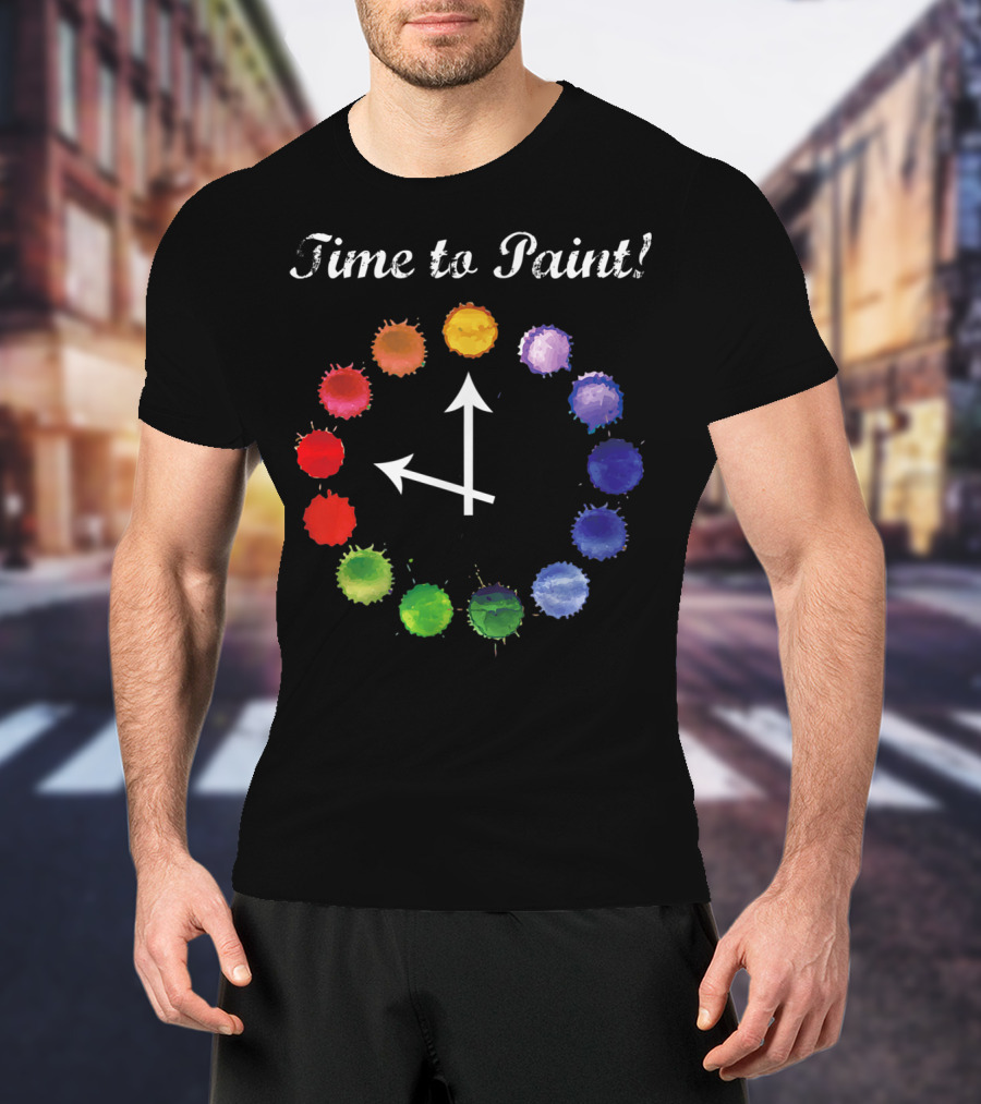 Time To Paint Colorful Clock Palette T-Shirt