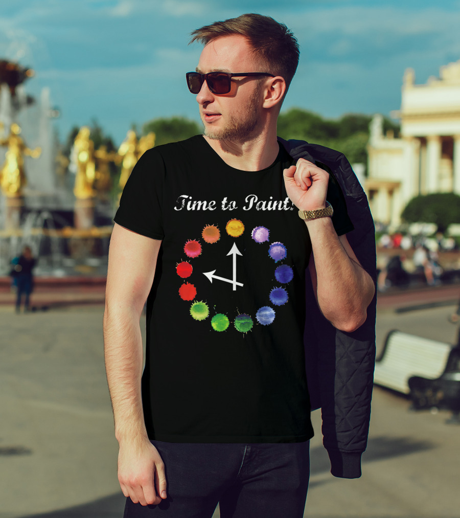 Time To Paint Colorful Clock Palette T-Shirt