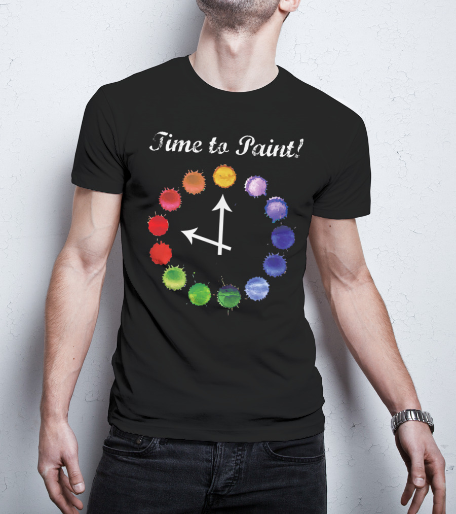 Time To Paint Colorful Clock Palette T-Shirt