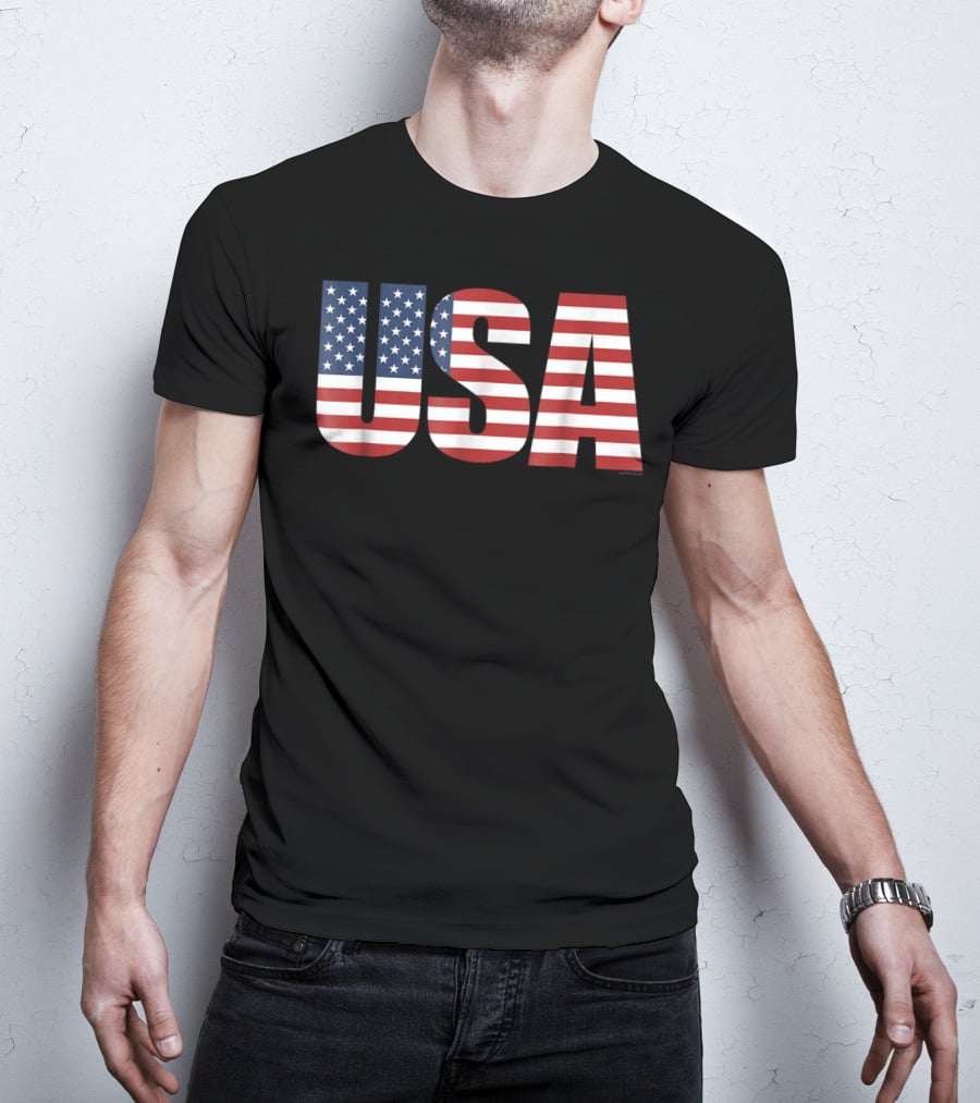 USA American Flag Patriotic Men T-Shirt
