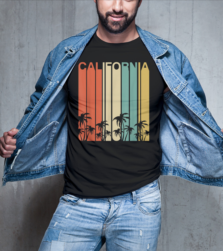 California Retro Surf Vintage 80s Beach Palms T-Shirt